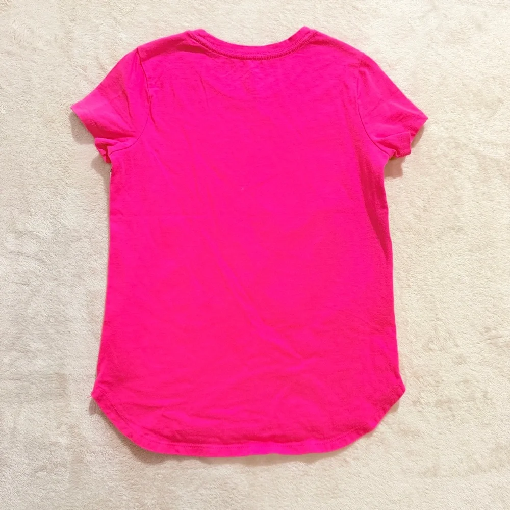 Wonder Nation Pink Shirt Blue Cat‎ with Black Tulle Bow Graphic Tee Size 6-6X